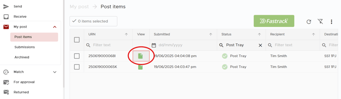 0.2 How to download copies of your letters on Postworks portal
