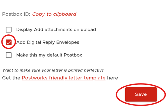 19 Enabling Digital Reply Envelopes (DREs) on a Postbox on Postworks portal